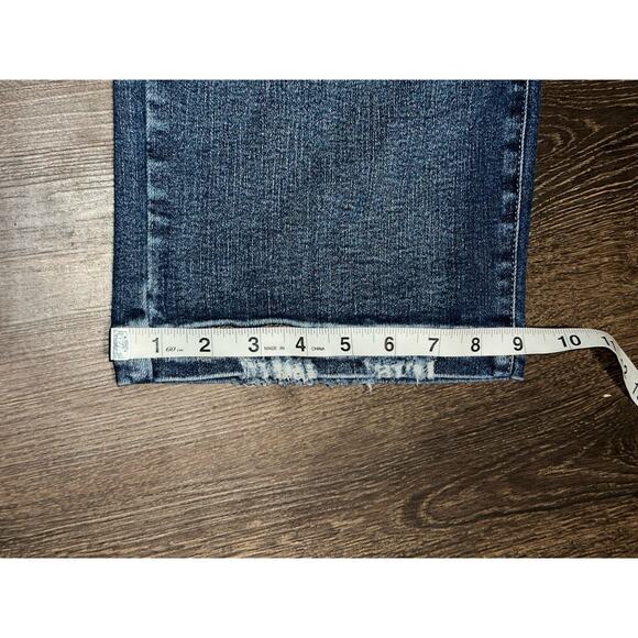 Judy Blue Wide Leg Cropped Jeans 13 31 Waist Med Wash Distressed 24 Inseam - Picture 10 of 16